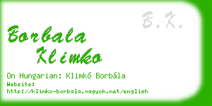 borbala klimko business card